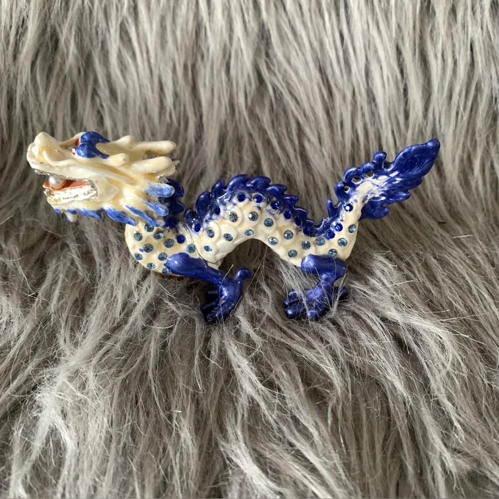 Brightly Colored Chinese Dragon trinket jewelry box